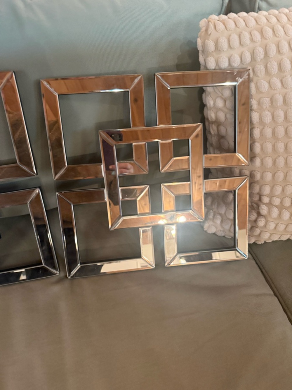 Z Gallerie set of three Allston Decorative Geometric Wall Mirrors - Picture 4 of 8
